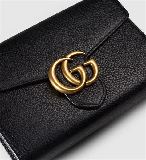 gucci black gg marmont cellarius wallet bag|gucci gg marmont wallet on chain.